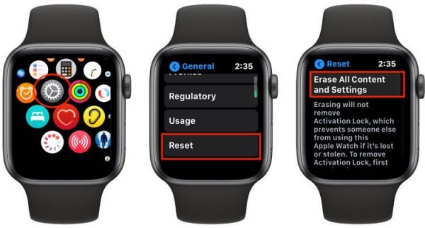 Xóa toàn bộ Apple Watch